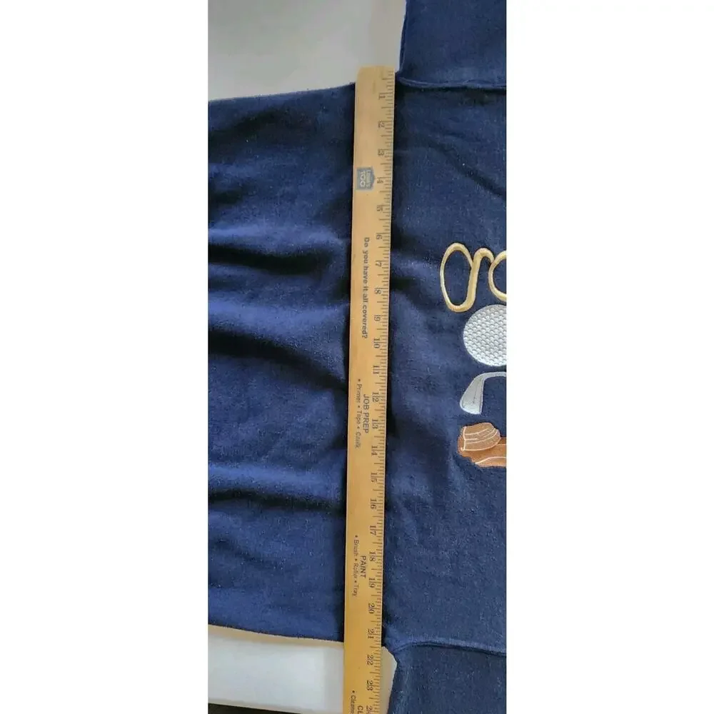 Vintage Championship Golf Sweater Mens Large Blue Pullover Long Sleeve Classic